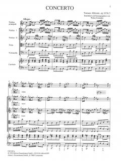 Concerto à cinque C-Dur op. 10/3 von Tomaso Giovanni Albinoni für Violine und Streichorchester im Alle Noten Shop kaufen