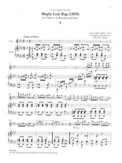 6 Ragtimes Heft 2 von Scott Joplin für Violine oder Violoncello und Klavier im Alle Noten Shop kaufen