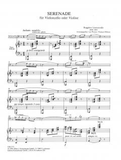 Serenade von Ruggero Leoncavallo für Violoncello und Klavier oder Harfe (Thomas-Mifune) im Alle Noten Shop kaufen