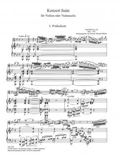 Konzert-Suite op. 28 von Sergei Iwanowitsch Tanejew für Violoncello oder Violine im Alle Noten Shop kaufen