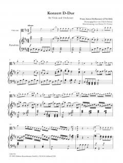 Konzert D-Dur für Viola und Orchester von Franz Anton Hoffmeister im Alle Noten Shop kaufen