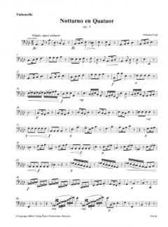 Notturno en Quatuor op. 3 für Klarinette, 2 Violen und Violoncello (Janos Evangelist Fuss) 