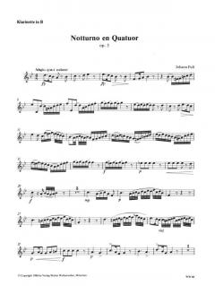 Notturno en Quatuor op. 3 für Klarinette, 2 Violen und Violoncello (Janos Evangelist Fuss) 