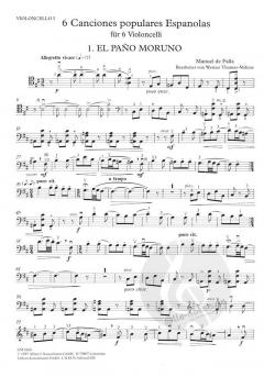 6 Canciones populares Espanolas von Manuel de Falla für 6 Violoncelli im Alle Noten Shop kaufen (Stimmensatz)