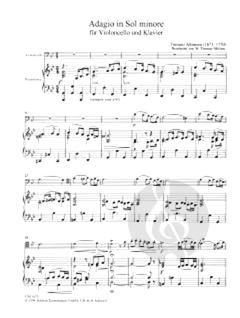 Adagio in g-Moll von Tomaso Giovanni Albinoni für Violoncello und Klavier im Alle Noten Shop kaufen
