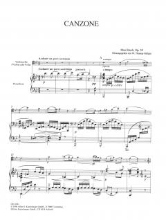 Canzone von Max Bruch für Violoncello oder Viola oder Violine und Klavier im Alle Noten Shop kaufen