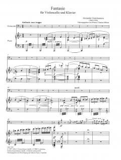 Fantasie für Violoncello und Klavier von Alexander Tichonowitsch Gretschaninow im Alle Noten Shop kaufen