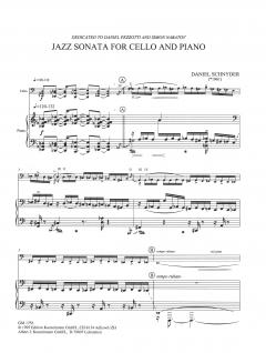 Jazz Sonata von Daniel Schnyder für Violoncello und Klavier im Alle Noten Shop kaufen
