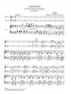 Canzone von Sergei Iwanowitsch Tanejew für Violoncello oder Klarinette und Streichorchester im Alle Noten Shop kaufen