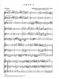 Sechs Trios für 3 Flauti traverso von Franz Anton Hoffmeister 