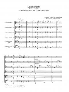 Divertimento F-dur von Giuseppe Richter für 4 Flauti traversi in C und 2 flauti d'amore in As (2 Altquerflöten in G) im Alle Noten Shop kaufen