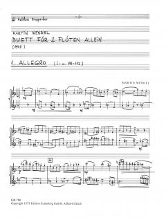 Duett für 2 Flöten von Martin Wendel im Alle Noten Shop kaufen
