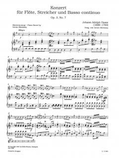 Konzert G-dur Op. 3, No. 7 von Johann Adolf Hasse für Flöte, Streicher und Basso continuo im Alle Noten Shop kaufen