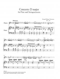 Konzert D-dur von Georg Philipp Telemann für Flöte und Streichorchester (Braun) im Alle Noten Shop kaufen