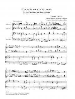 Divertimento G-Dur für 2 Querflöten und Basso continuo im Alle Noten Shop kaufen