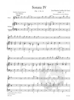 Zwölf Sonaten op. 3 Band 4 von Jean Baptiste Loeillet 'de Gant 