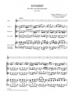 Concerto à cinque C-Dur op. 7/12 von Tomaso Albinoni für Oboe und Streichorchester im Alle Noten Shop kaufen
