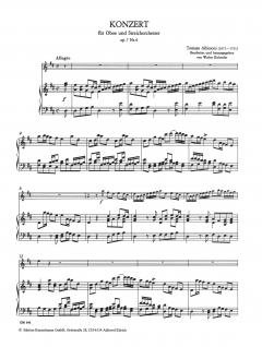 Concerto à cinque D-Dur op. 7/6 von Tomaso Albinoni für Oboe und Streichorchester im Alle Noten Shop kaufen