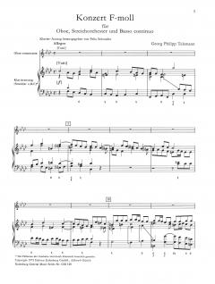 Konzert f-moll für Oboe und Streichorchester von Georg Philipp Telemann im Alle Noten Shop kaufen