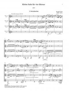 Kleine Suite für 4 Hörner von Rudolf Ochs für Hornquartett