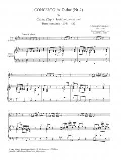 Concerto D-dur (No.2) von Christoph Graupner für Clarino (Trp.), Streichorchester und Basso continuo im Alle Noten Shop kaufen