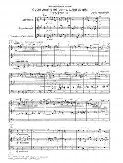 Counterpoints on 'Come sweet death' von David Philip Hefti für Klarinette, Bassethorn und Doublebass-Klarinette im Alle Noten Shop kaufen