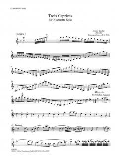 Trois Caprices für Klarinette Solo von Anton Stadler 