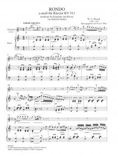 Rondo a moll KV 511 von Wolfgang Amadeus Mozart für Klarinette und Klavier bearbeitet von Heinrich Henkel. (Höly) im Alle Noten Shop kaufen