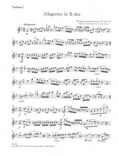 Allegretto B-dur KV 68 von Wolfgang Amadeus Mozart für 2 Violinen, Viola und Violoncello im Alle Noten Shop kaufen