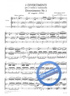 2 Divertimenti von Johann Baptist Vanhal für 2 Violinen und Violoncello im Alle Noten Shop kaufen