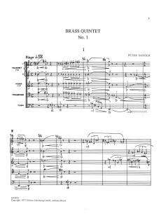 Brass Quintett Nr.1, Trumpet1/2, Horn, Trombone, Tuba (Peter Sander) 