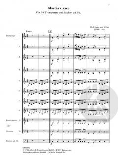 Marcia vivace von Carl Maria von Weber für 10 Trompeten und Pauken ad lib. im Alle Noten Shop kaufen