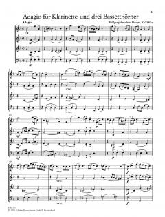 Adagio F-dur KV 580a von Wolfgang Amadeus Mozart für Klarinette in B und 3 Bassetthörner in F (ca. 20 andere Besetzungsmöglichkeiten mit je 3 Stimmen) im Alle Noten Shop kaufen