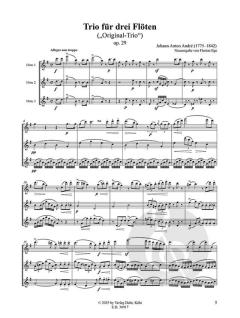 Trio G-Dur op. 29 "Original-Trio" (1800) von Johann Anton André 