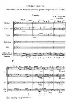Stabat Mater für Sopran, Alt, Streicher und Orgel (Giovanni Battista Pergolesi) 