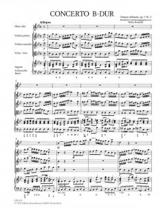Concerto à cinque B-Dur op. 7/3 von Tomaso Giovanni Albinoni für Oboe und Streichorchester im Alle Noten Shop kaufen (Partitur)