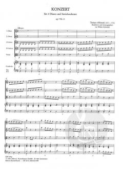 Concerto à cinque C-Dur op. 7/11 von Tomaso Giovanni Albinoni für 2 Oboen und Streichorchester im Alle Noten Shop kaufen (Partitur)