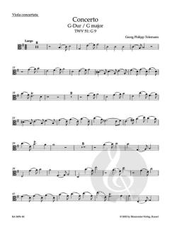 Konzert in G-Dur von Georg Philipp Telemann für Viola, Streicher und Basso continuo TWV 51:G9 im Alle Noten Shop kaufen