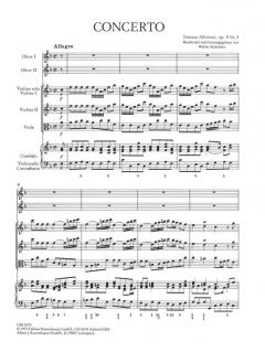 Concerto à cinque F-Dur op. 9/3 von Tomaso Giovanni Albinoni für 2 Oboen und Streichorchester im Alle Noten Shop kaufen (Partitur)