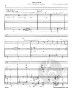 Sappho-Lieder von Andrea Lorenzo Scartazzini 