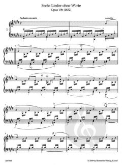 Lieder ohne Worte von Felix Mendelssohn Bartholdy (Download) 