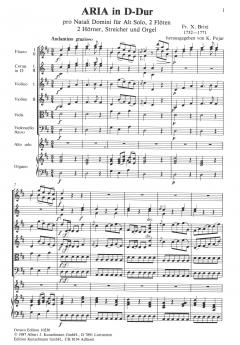 Aria Natali Domini D-Dur von Franz Xaver Brixi 