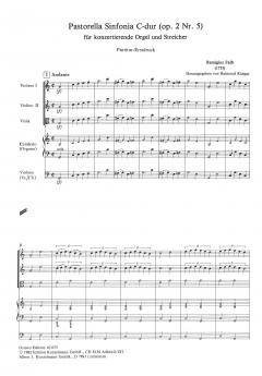 Pastorella Sinfonia C-Dur op. 2/5 für konzertierende Orgel und Streichorchester im Alle Noten Shop kaufen (Partitur)