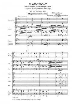 Magnificat von Baldassare Galuppi für Sopran, Chor, 2 Hörner, Streicher und Orgel (Bc.) im Alle Noten Shop kaufen (Partitur)