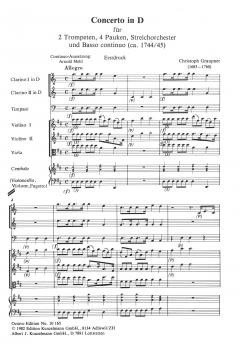 Concerto für 2 Clarini (Trompeten), 4 Pauken, Streicher und Bc. (Christoph Graupner) 