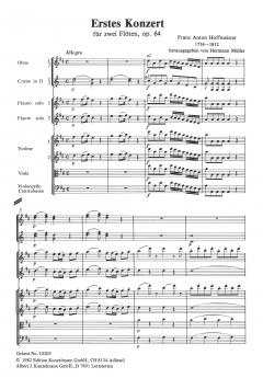 Konzert Nr.1 D-dur op. 64 für 2 Flöten von Franz Anton Hoffmeister 