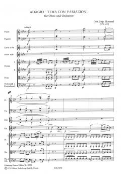 Adagio und Tema con variazioni von Johann Nepomuk Hummel für Oboe und Orchester (Steinbeck) im Alle Noten Shop kaufen (Partitur)