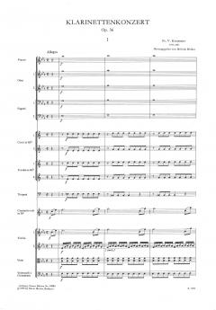 Konzert Es-Dur op. 36 von Franz Vincenz Krommer für Klarinette und Orchester im Alle Noten Shop kaufen (Partitur)