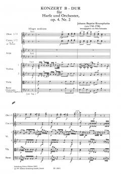 Konzert B-Dur op. 4/2 von J. B. Krumpholz für Harfe und Orchester (Schroeder) im Alle Noten Shop kaufen (Partitur)