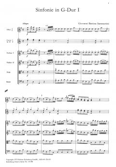 Sinfonie Nr. 1 G-Dur von Giovanni Battista Sammartini für 2 Oboen, 2 Hörner und Streichorchester im Alle Noten Shop kaufen (Partitur)